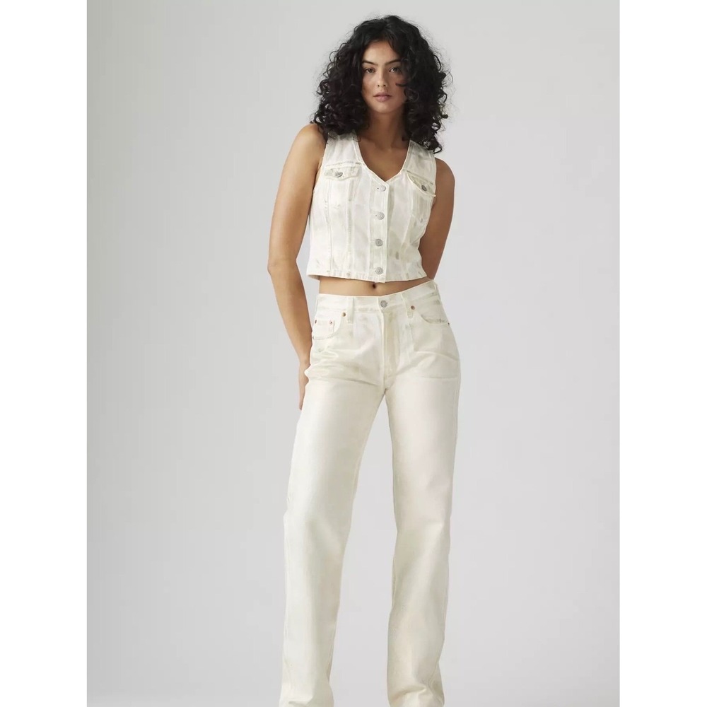Levi's 501 '90s Jeans Luminary coated gold-and-white shimmer 27/30 NWT